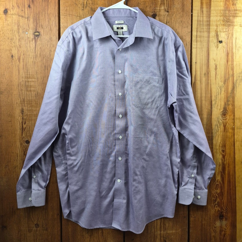 Joseph Abboud Men's 17 36/37 Tall Purple Egyptian Cotton No Wrinkle Dress Shirt